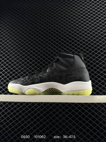 Jordan Air Jordan 11 Black White Neon Yellow EU 36-47 5 Basketball Shoe - Unisex (BS-80598)