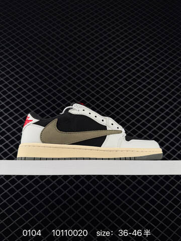 Jordan Travis Scott x Air Jordan 1 Low White Black Beige Blue Brown EU 36-46 Sneaker - Unisex (BS-79911)