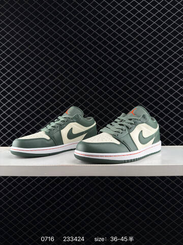 Jordan Air Jordan 1 Low Green Cream White Orange EU 36-45 Sneaker - Unisex (BS-81061)