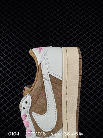 Jordan Travis Scott x Air Jordan 1 Reverse Mocha White Brown Pink Cream EU 36-45 Sneaker - Unisex (BS-79910)