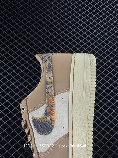 Nike Air Force 1 07 tan cream with patterned Swoosh EU 36-45 5 lifestyle