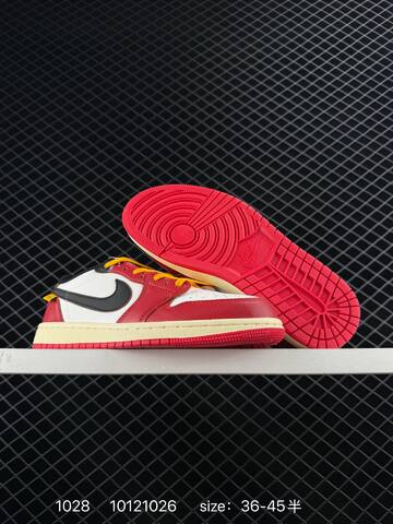 Jordan Air Jordan 1 Low x Travis Scott HV8566 Red White Black Yellow Cream EU 36-45 Sneaker - Unisex (BS-80411)