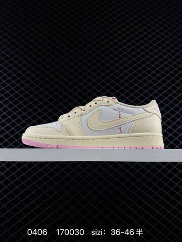 Jordan Travis Scott x Air Jordan 1 Low Pink White Red Cream EU 36-46 Sneaker - Unisex (BS-79544)