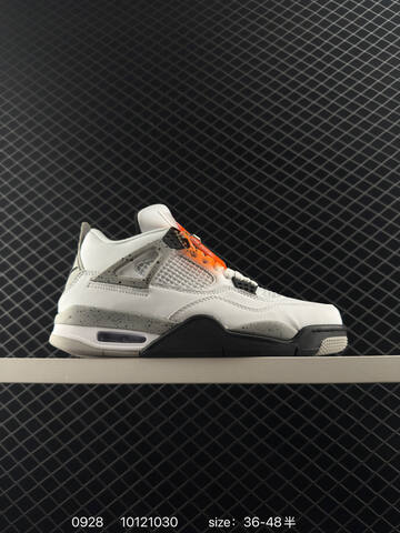 Jordan Air Jordan 4 Retro White Grey Black Orange Navy EU 36-48 Basketball Shoe - Unisex (BS-80614)