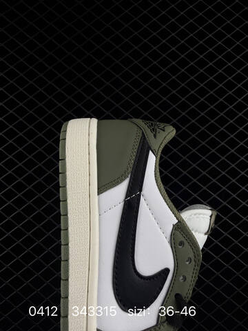 Jordan Air Jordan 1 Low 553558 166 White Olive Green Black Sail EU 36-46 Sneaker - Unisex (BS-79500)