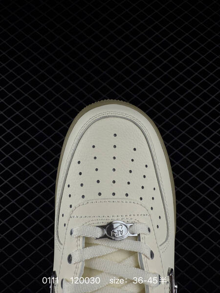 Nike Air Force 1 07 Low cream white with brown swoosh and olive sole 36-45 lifestyle