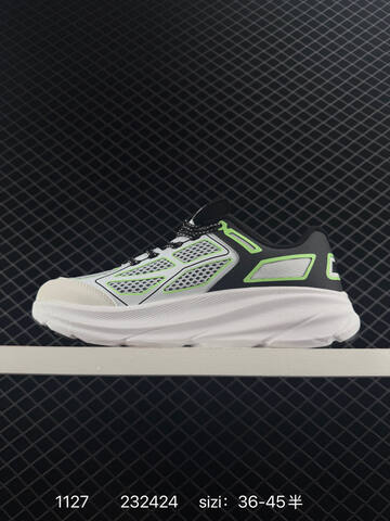 HOKA ONE ONE Clifton 9 White Black Neon Green EU 36-45 Running Shoe Running Sneakers - Unisex (BS-86371)