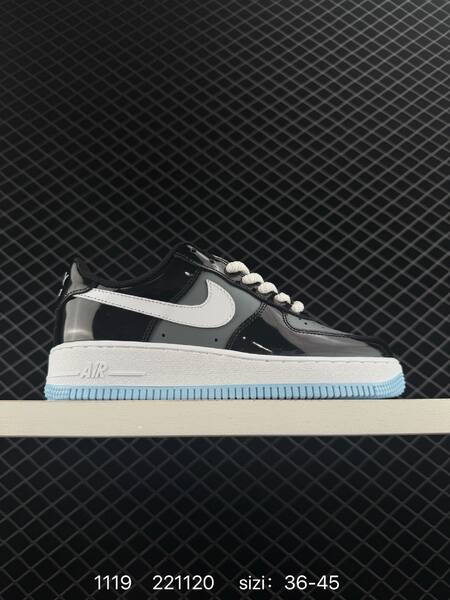 Nike Air Force 1 Low Black Grey White Light Blue EU 36-45 lifestyle