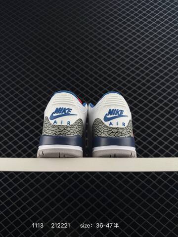 Jordan Air Jordan 3 Retro White Navy Red Grey EU 36-47 Basketball Shoe - Unisex (BS-80291)