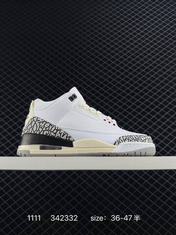 Jordan Air Jordan 3 Retro Black White Sail Grey EU 36-47 Basketball Shoe - Unisex (BS-80301)