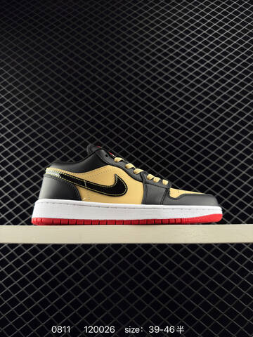 Jordan Air Jordan 1 Low HQ2016-200 Black Pale Yellow White Red EU 39-46 Sneaker - Unisex (BS-80936)