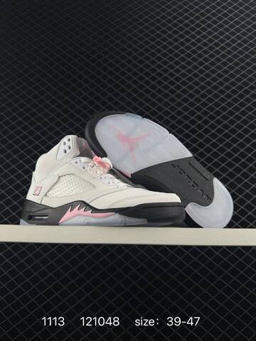 Jordan Air Jordan 5 Retro White Black Pink Grey Clear EU 39-47 Basketball Shoe - Unisex (BS-80290)