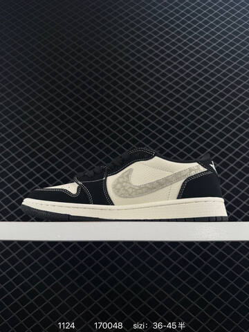 Jordan Air Jordan 1 Low Travis Scott Stussy DIY Black Sail Light Grey White EU 36-45 Sneaker - Unisex (BS-80200)