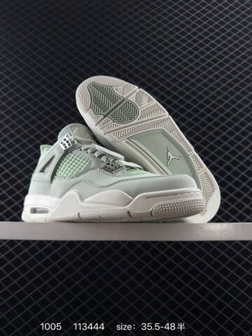 Jordan Air Jordan 4 Retro Light Green White Silver EU 35 5-48 Basketball Shoe - Unisex (BS-80576)