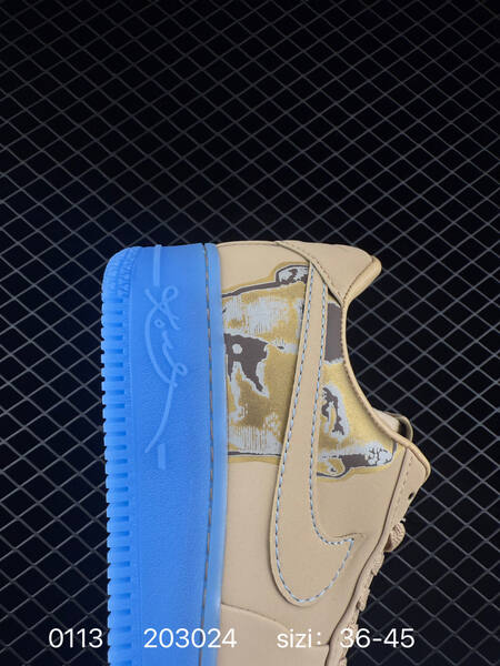 Nike Air Force 1 07 Low Beige Tan with translucent blue sole EU 36-45 lifestyle