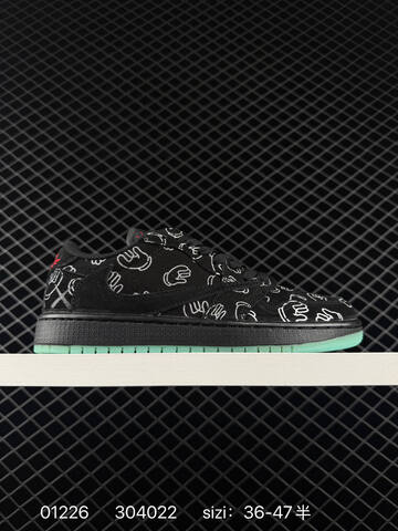 Jordan Air Jordan 1 Low Black White Mint Red EU 36-47 Sneaker - Unisex (BS-79764)