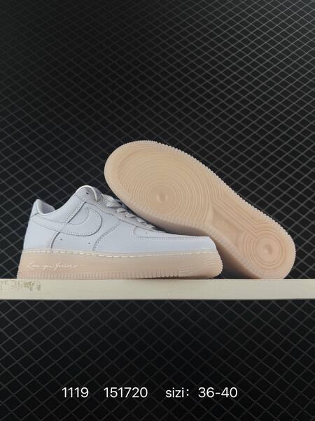 Nike Air Force 1 07 White translucent light pink-beige sole EU 36-40 lifestyle