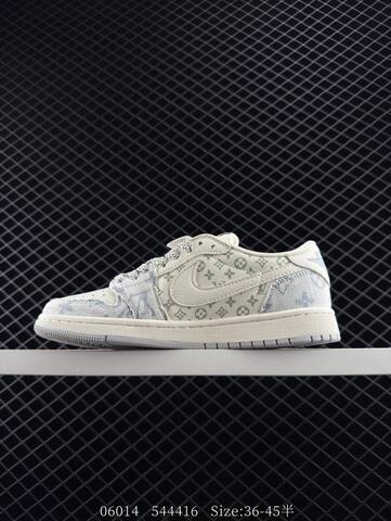 Jordan Air Jordan 1 Low Travis Scott DIY Off White Light Blue Light Green EU 36-45 Sneaker - Unisex (BS-81207)