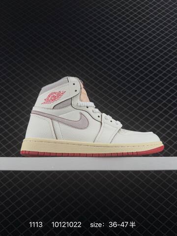 Jordan Air Jordan 1 Retro High OG Sail Cream Grey Red EU 36-47 Basketball Shoe - Unisex (BS-80293)