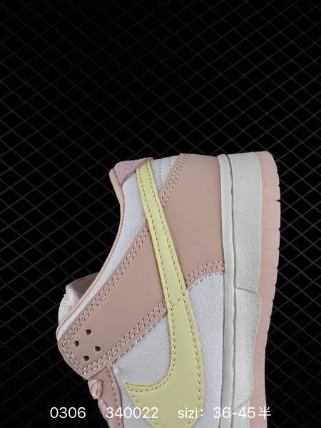 Nike SB Dunk Low pink white with pale yellow Swoosh 36-45 half skate lifestyle