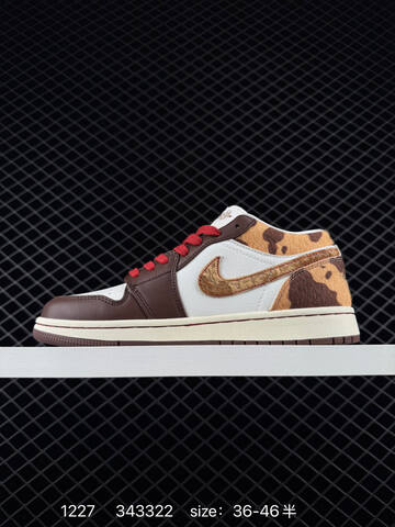 Jordan Air Jordan 1 Low White Brown Red Tan EU 36-46 Sneaker - Unisex (BS-79973)