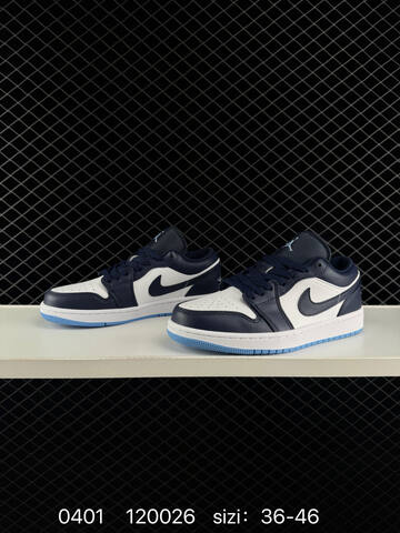Jordan Air Jordan 1 Low White Navy Blue Light Blue EU 36-46 Sneaker - Unisex (BS-79567)