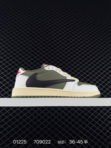 Jordan Air Jordan 1 Low Travis Scott Olive White Black Olive Cream Red EU 36-45 Sneaker - Unisex (BS-79770)