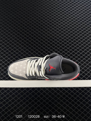 Jordan Air Jordan 1 Low Dark Grey Light Grey Bright Red Off White EU 36-40 Sneaker - Unisex (BS-80138)
