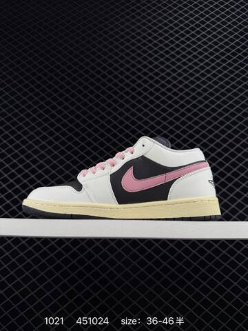 Jordan Air Jordan 1 Low DC0774 502 White Black Pink Cream EU 36-46 Sneaker - Unisex (BS-80465)