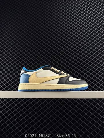 Jordan Air Jordan 1 Low Travis Scott Fragment DM7866-140 Sail Black Military Blue Cream EU 36-45 Sneaker - Unisex (BS-81321)