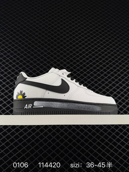 Nike Air Force 1 Low Black White and White Black with daisy floral details EU 36-45 5 lifestyle