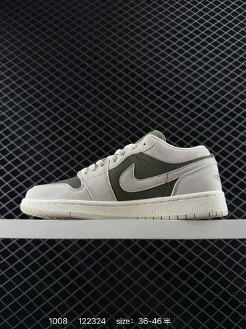 Jordan Air Jordan 1 Low Light Beige Olive Green Sail EU 36-46 Sneaker - Unisex (BS-80567)