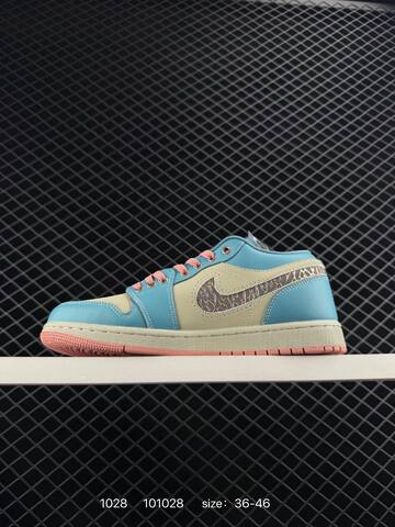 Jordan Air Jordan 1 Low SE Light Blue Beige Pink Metallic Silver EU 36-46 Sneaker - Unisex (BS-80409)