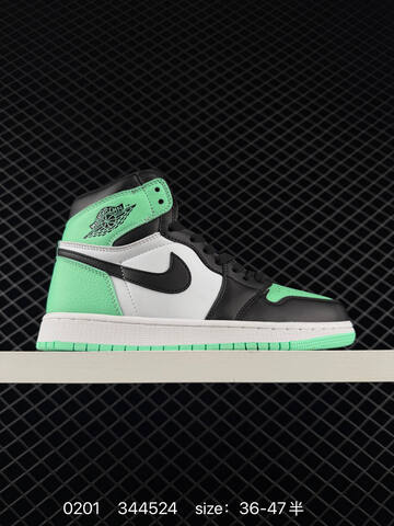 Jordan Air Jordan 1 Retro High Black White Green EU 36-47 Basketball Shoe - Unisex (BS-79736)