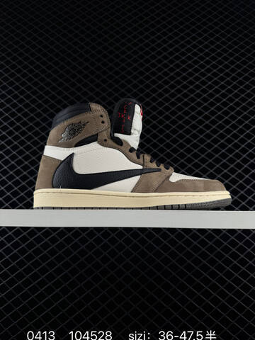 Jordan Air Jordan 1 Retro High OG Travis Scott Mocha CD4487-100 Dark Brown White Black Sail EU 36-47 5 Sneaker - Unisex (BS-79484)