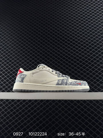 Jordan Air Jordan 1 Low Travis Scott Fragment Custom University Blue Sail White EU 36-45 Skate Shoe - Unisex (BS-80615)