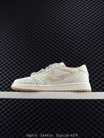 Jordan Air Jordan 1 Low Travis Scott DIY Off White Light Blue Light Green EU 36-45 Sneaker - Unisex (BS-81207)