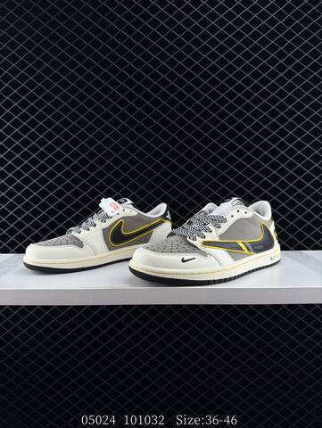 Jordan Air Jordan 1 Low Travis Scott Reverse Mocha Xiaomi SU7 Custom Sail Grey Black Yellow EU 36-46 Sneaker - Unisex (BS-81305)