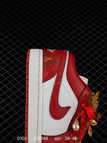 Jordan Air Jordan 1 Low CNY 553558-166 White Red Gold EU 36-46 Basketball Shoe - Unisex (BS-79913)