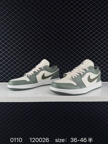 Jordan Air Jordan 1 Low Sail Light Olive Dark Olive White EU 36-46 Sneaker - Unisex (BS-79854)