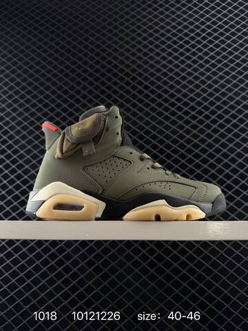 Jordan Air Jordan 6 Retro Olive Green Black Cream Red EU 40-46 Basketball Shoe - Men's (BS-80483)