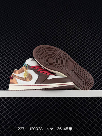 Jordan Air Jordan 1 Low CNY White Brown Tan Red Sail EU 36-45 Sneaker - Unisex (BS-79964)