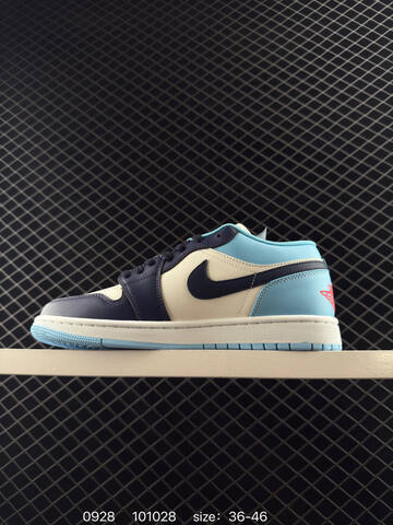 Jordan Air Jordan 1 Low Sail Dark Blue Light Blue Red EU 36-46 Sneaker - Unisex (BS-80607)