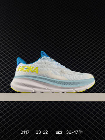 HOKA ONE ONE Clifton 9 Navy Blue White Red Yellow EU 36-47 Running Shoe Running Sneakers - Unisex (BS-86317)