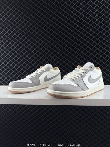 Jordan Air Jordan 1 Low White Grey Beige EU 36-46 Sneaker - Unisex (BS-80999)