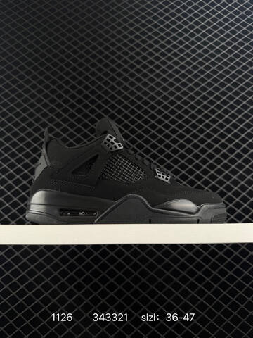 Jordan Air Jordan 4 Retro Black Dark Grey EU 36-47 Basketball Shoe - Unisex (BS-80182)