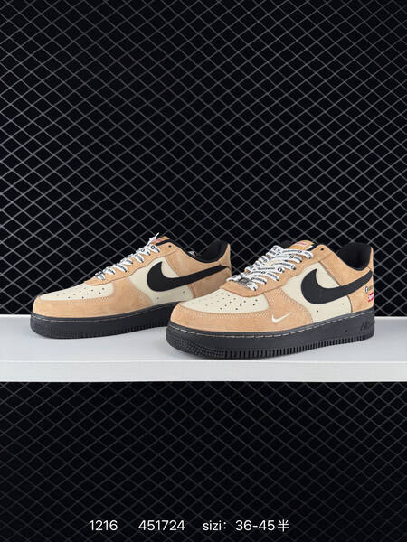 Nike Air Force 1 07 Low tan cream with black Swoosh EU 36-45 casual lifestyle