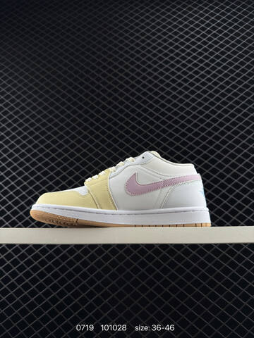 Jordan Air Jordan 1 Low White Light Pink Pale Yellow Gum Light Blue EU 36-46 Sneaker - Unisex (BS-81043)