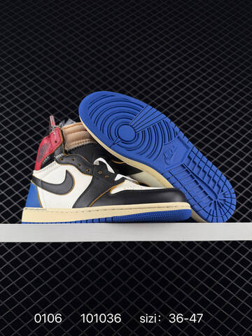 Jordan Union LA x Fragment Design x Air Jordan 1 Retro High OG Sport Royal White Black Red Blue Cream EU 36-47 Basketball Shoe - Unisex (BS-79890)