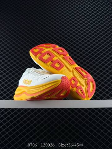 HOKA ONE ONE Bondi 9 White Yellow Orange Red EU 36-45 Running Shoe Running Sneakers - Unisex (BS-86568)